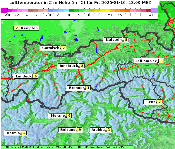 Temperatur, 16. 1. 2026