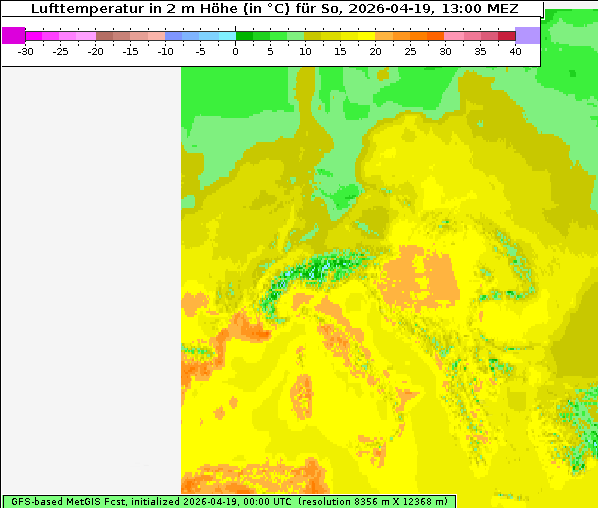 Temperatur, 19. 4. 2026