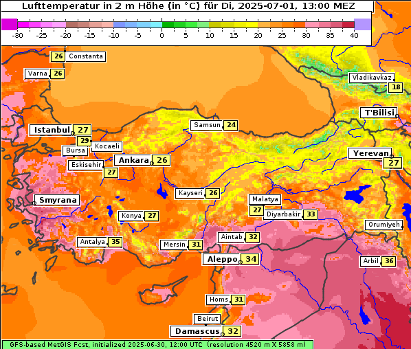 Temperatur, 1. 7. 2025