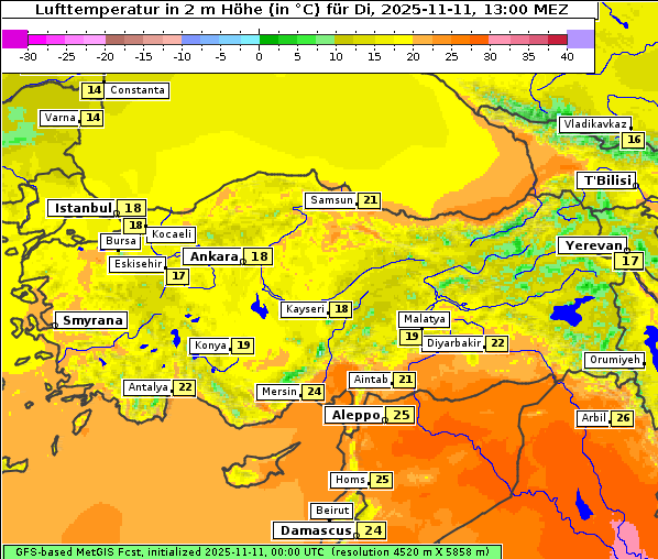 Temperatur, 11. 11. 2025