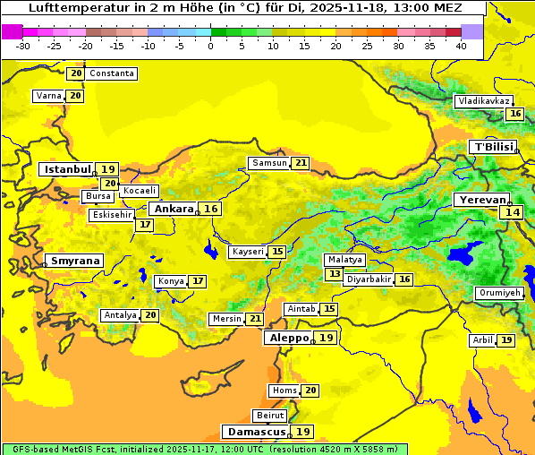 Temperatur, 18. 11. 2025