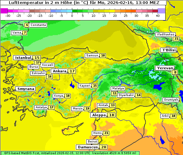 Temperatur, 16. 2. 2026