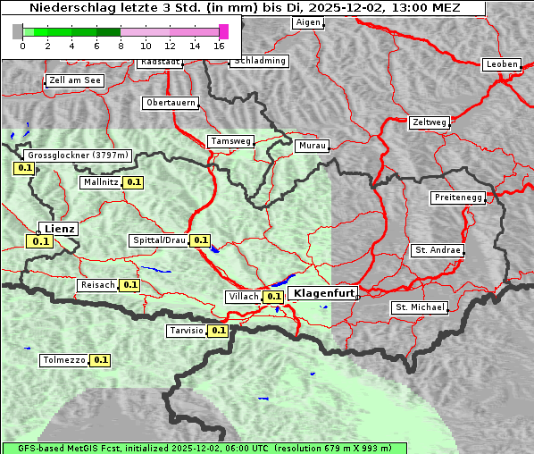 Niederschlag, 2. 12. 2025