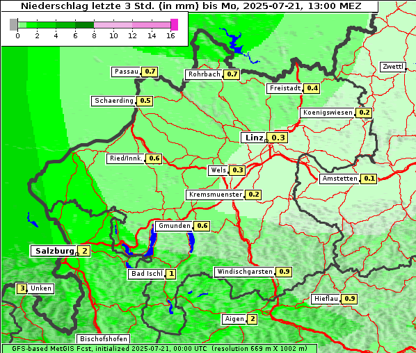 Niederschlag, 21. 7. 2025
