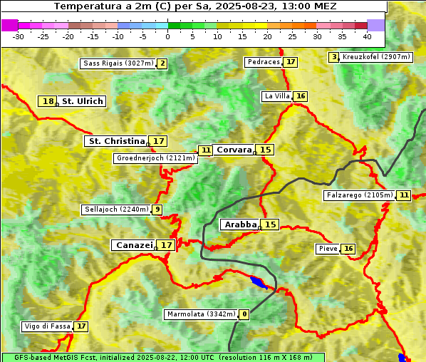 Temperatur, 23. 8. 2025