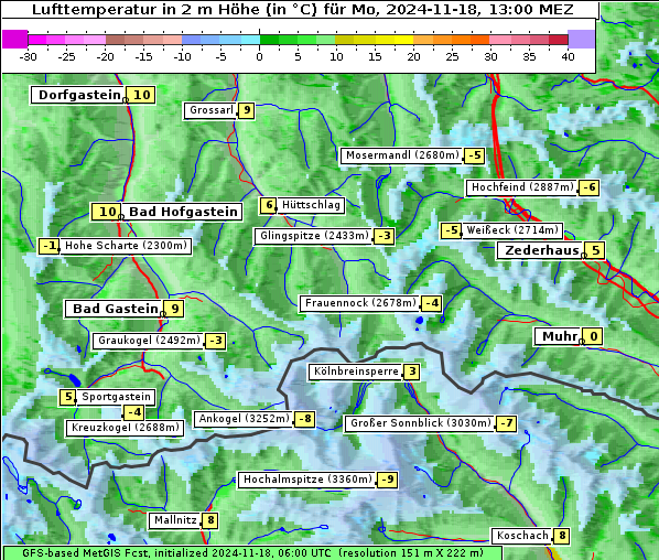 Temperatur, 18. 11. 2024