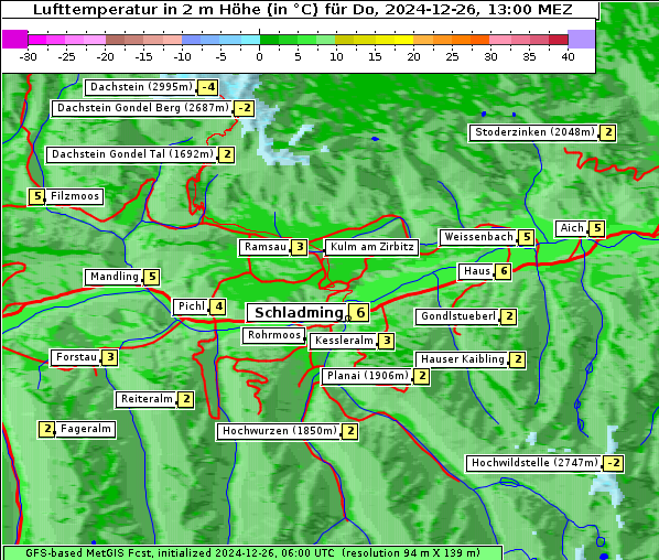 Temperatur, 26. 12. 2024