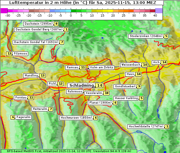Temperatur, 15. 11. 2025