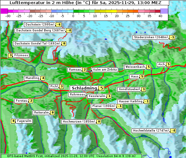 Temperatur, 29. 11. 2025