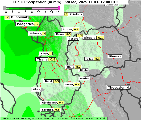 Niederschlag, 3. 11. 2025