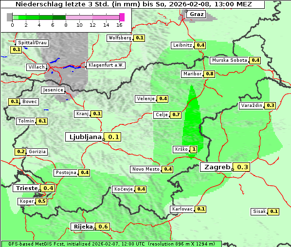 Niederschlag, 8. 2. 2026