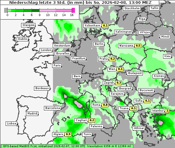 Niederschlag, 8. 2. 2026