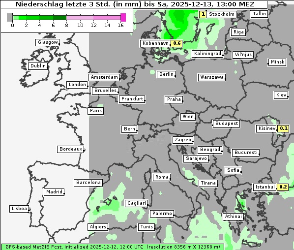 Niederschlag, 13. 12. 2025
