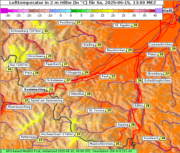 Temperatur, 15. 6. 2025