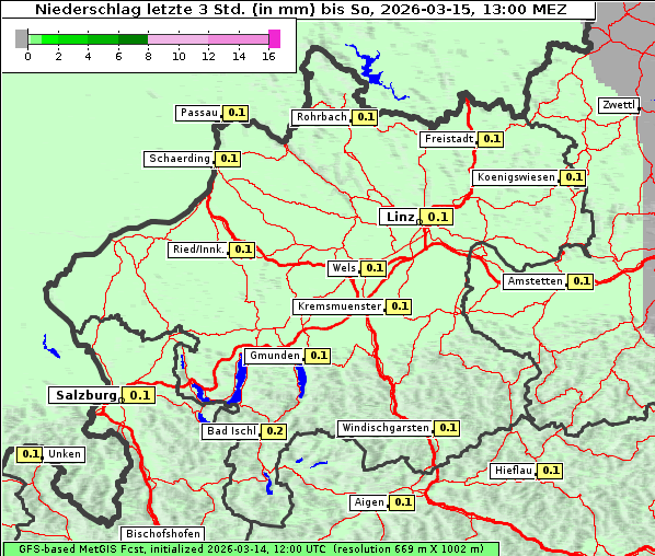 Niederschlag, 15. 3. 2026