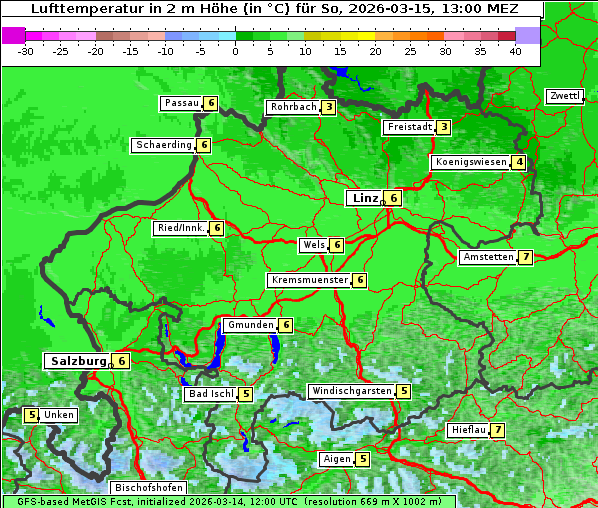 Temperatur, 15. 3. 2026