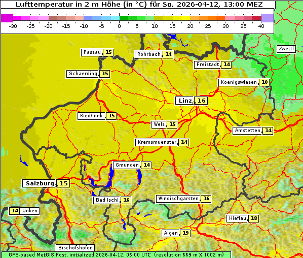 Temperatur, 12. 4. 2026