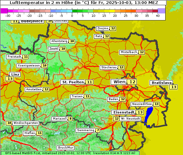 Temperatur, 3. 10. 2025