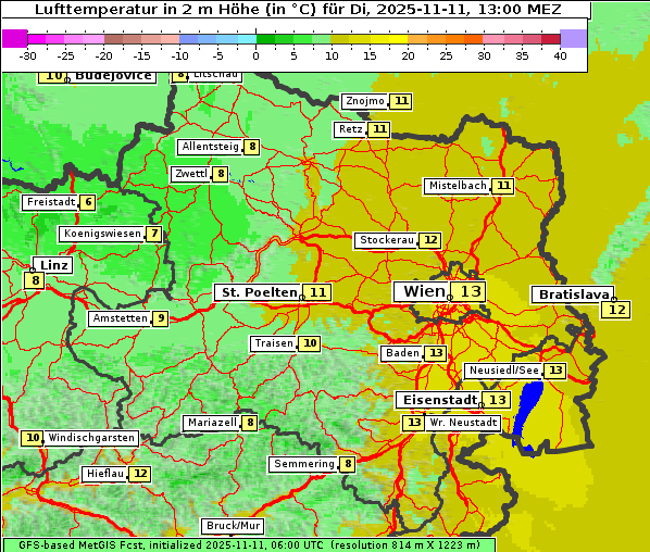 Temperatur, 11. 11. 2025