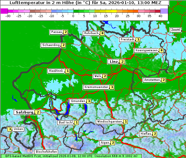 Temperatur, 10. 1. 2026