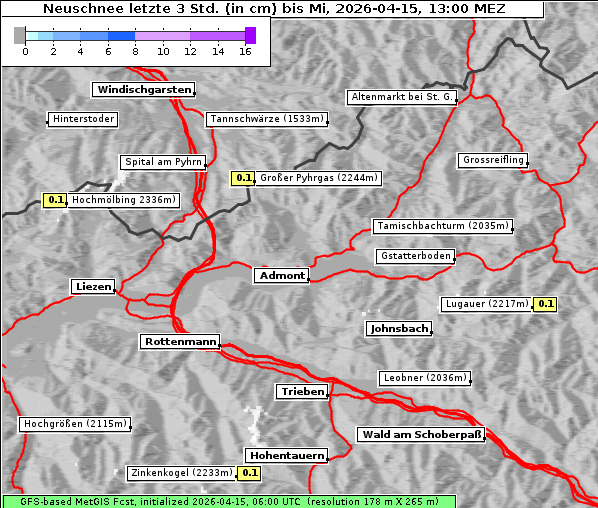Neuschnee, 15. 4. 2026