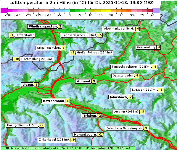 Temperatur, 18. 11. 2025