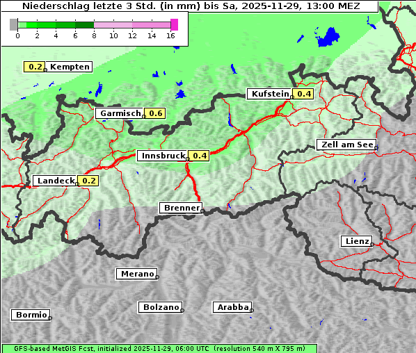 Niederschlag, 29. 11. 2025