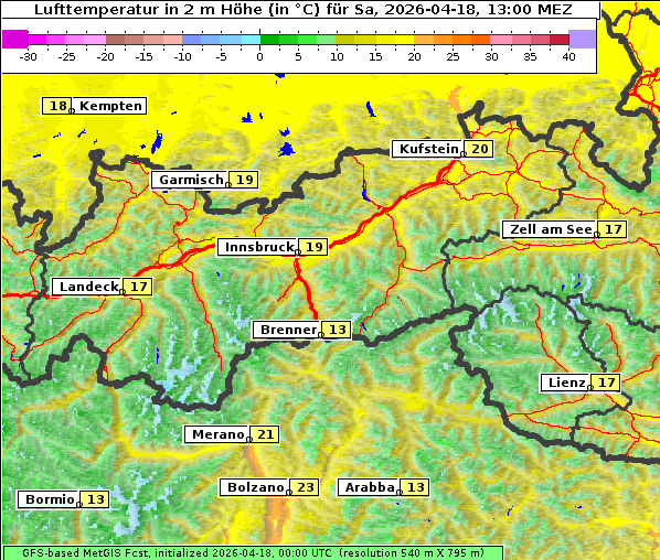 Temperatur, 18. 4. 2026