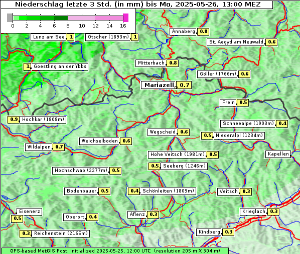Niederschlag, 26. 5. 2025