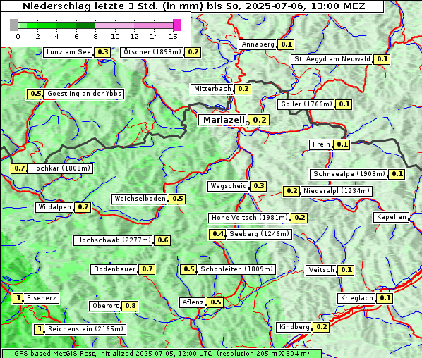 Niederschlag, 6. 7. 2025