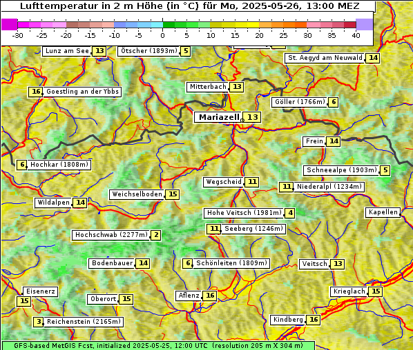 Temperatur, 26. 5. 2025