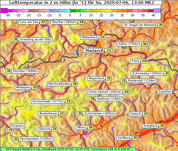 Temperatur, 6. 7. 2025