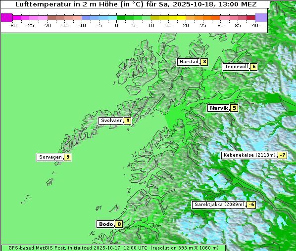 Temperatur, 18. 10. 2025