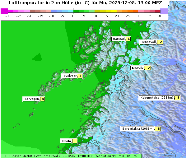 Temperatur, 8. 12. 2025