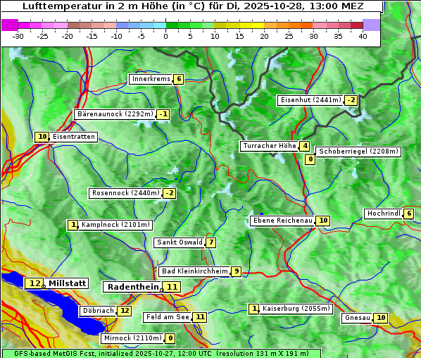 Temperatur, 28. 10. 2025