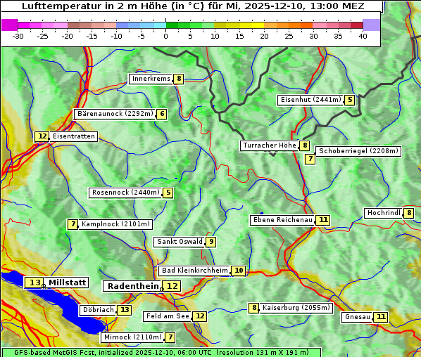 Temperatur, 10. 12. 2025