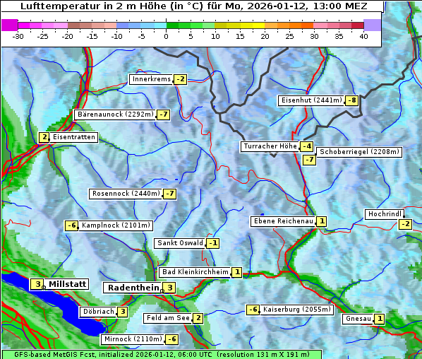 Temperatur, 12. 1. 2026