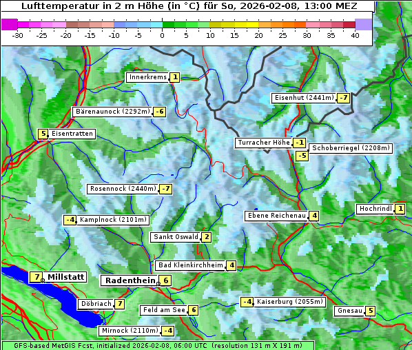 Temperatur, 8. 2. 2026