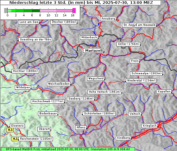 Niederschlag, 30. 7. 2025