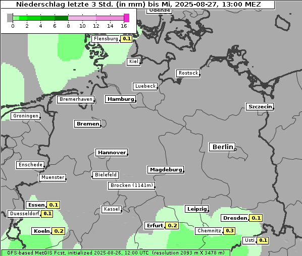 Niederschlag, 27. 8. 2025