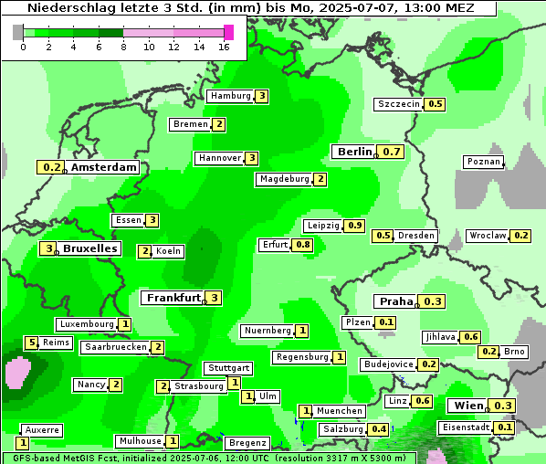 Niederschlag, 7. 7. 2025
