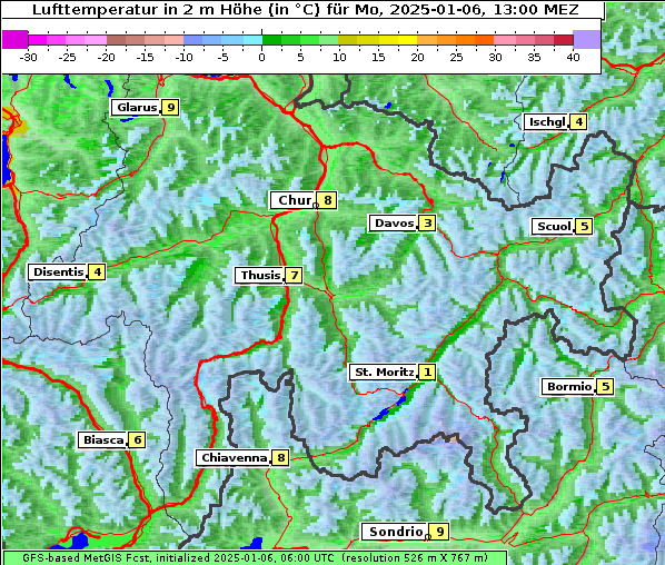 Temperatur, 6. 1. 2025