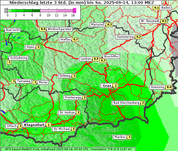 Niederschlag, 14. 9. 2025