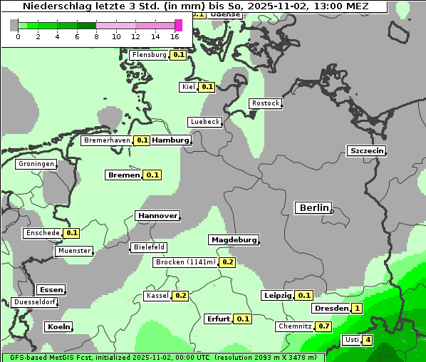 Niederschlag, 2. 11. 2025