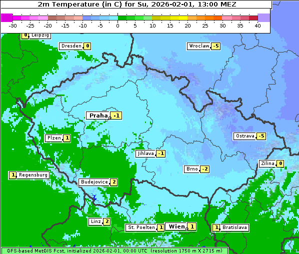 Temperatur, 1. 2. 2026