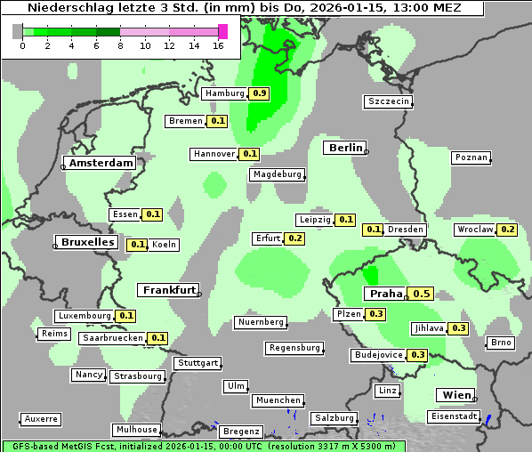 Niederschlag, 15. 1. 2026