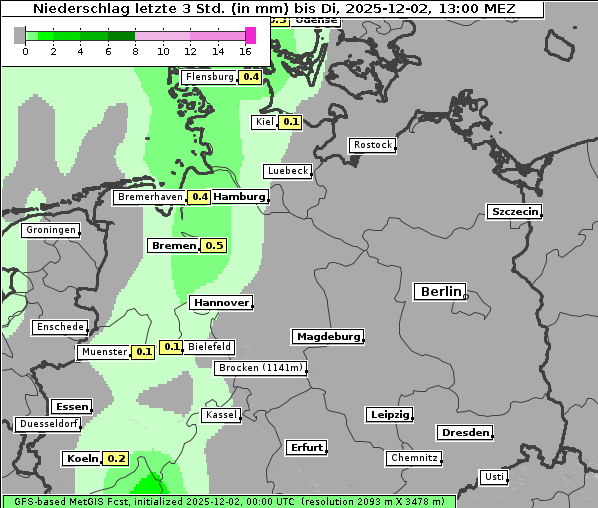 Niederschlag, 2. 12. 2025