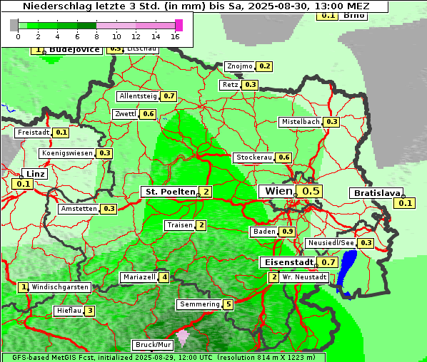 Niederschlag, 30. 8. 2025