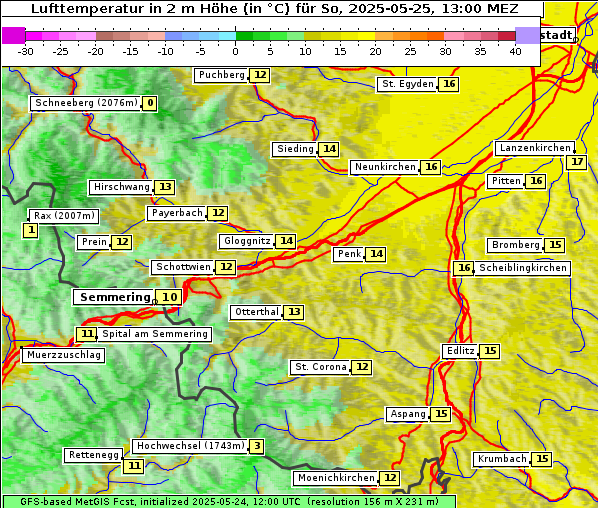 Temperatur, 25. 5. 2025