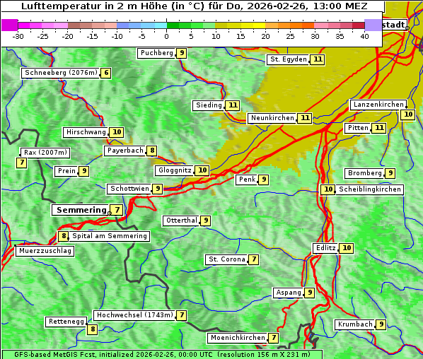 Temperatur, 26. 2. 2026